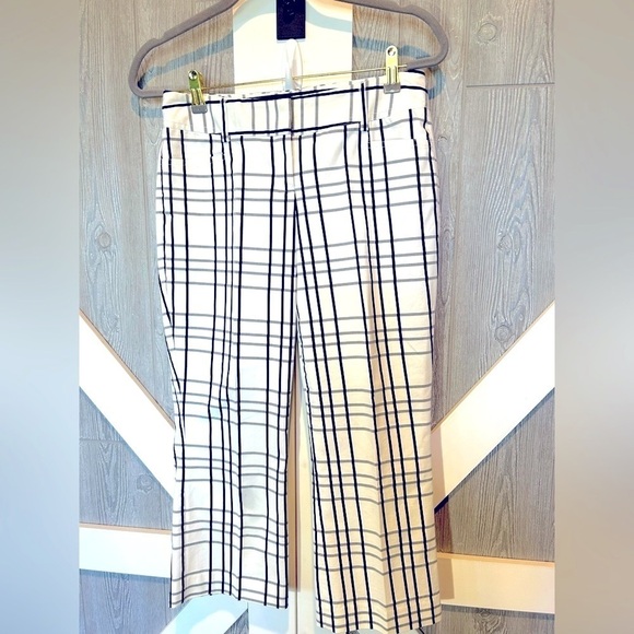 Bag292. Express Design Studio black& white checked crop pants Sz2,R9,Ins22 - Picture 1 of 4